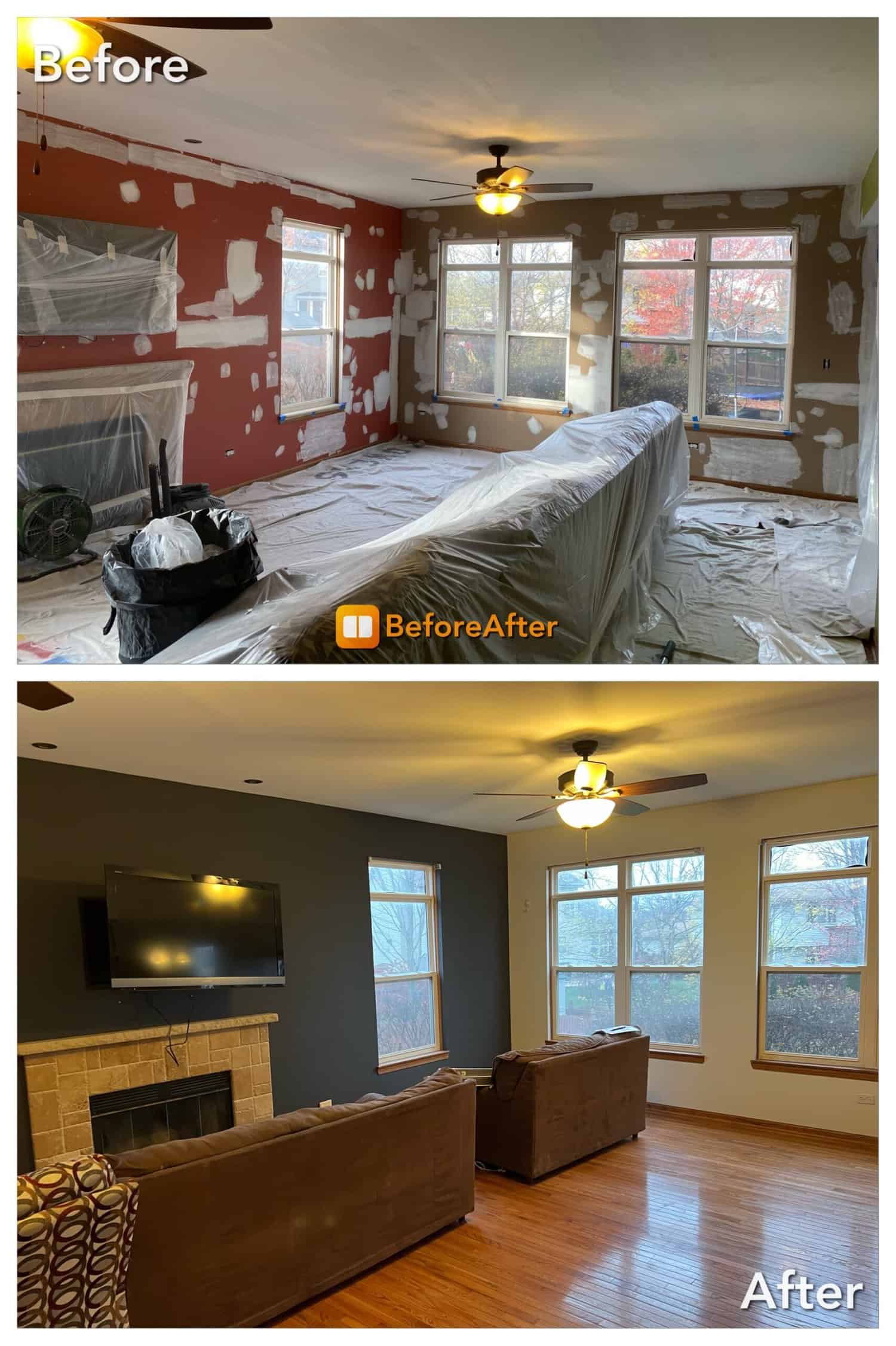Interior House Painting Before and After